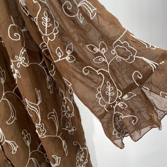 MAGGIE BARNES Button Down Shirt 3X Blouse Embroidered Beaded Plus Curvy Vintage - Picture 9 of 13